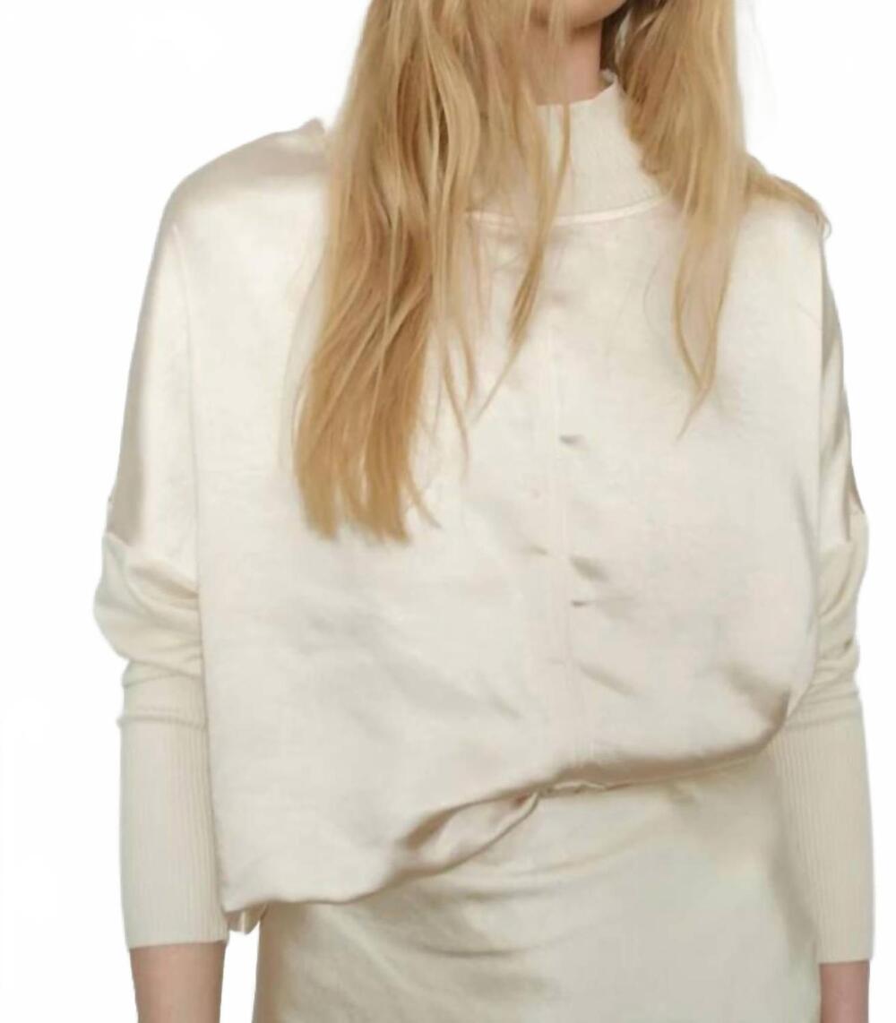 NEW MELISSA NEPTON harmony mock neck top in cream